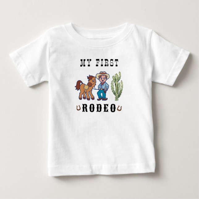 Camiseta De Bebé Fiesta de Cumpleaños Rodeo Vaquero (Anverso)