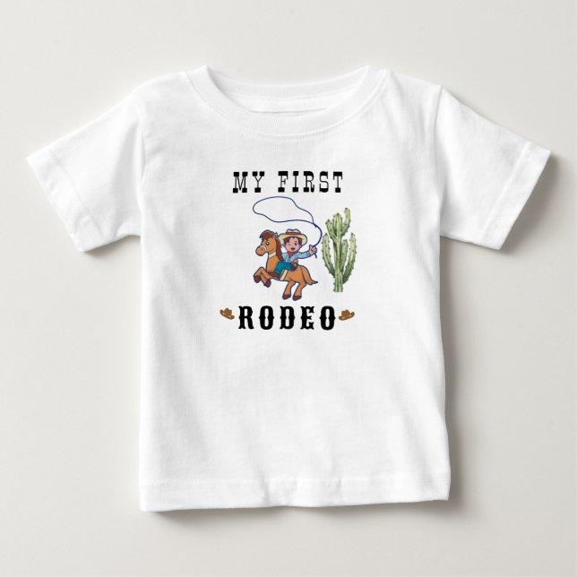 Camiseta De Bebé Fiesta de Cumpleaños Rodeo Vaquero (Anverso)