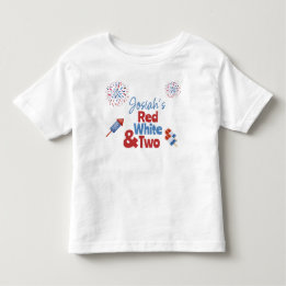 Camiseta De Bebé Fiesta de cumpleaños roja blanca y dos