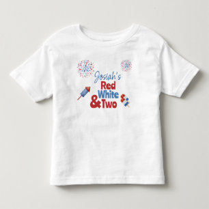 Camiseta De Bebé Fiesta de cumpleaños roja blanca y dos