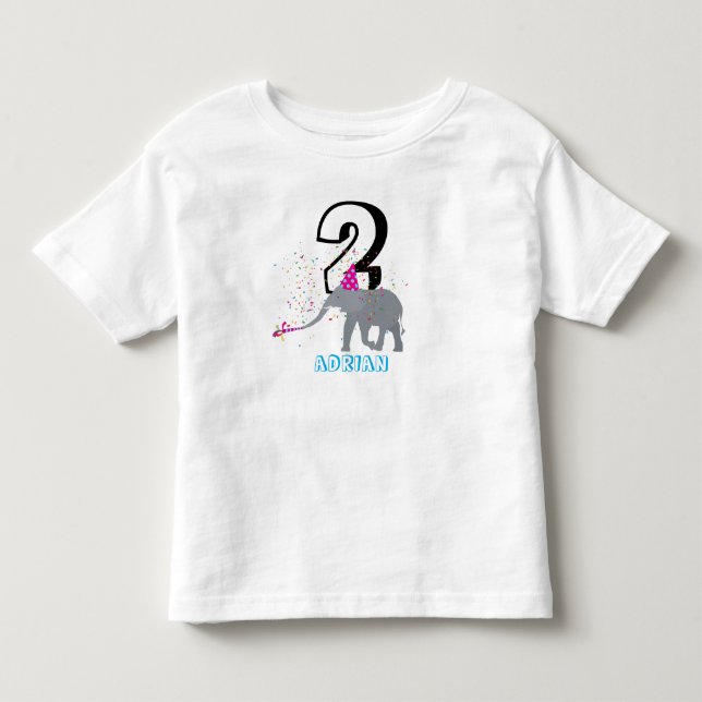 Camiseta De Bebé Fiesta de elefantes - Animales Chica de edad de na (Anverso)
