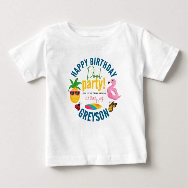 Camiseta De Bebé Fiesta de grupo | Moderna fiesta de cumpleaños tem (Anverso)