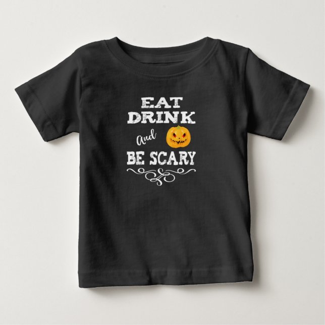 Camiseta De Bebé Fiesta de Halloween Come Bebe Y Sé Espantoso Cara  (Anverso)