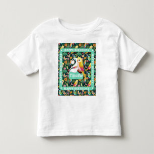 Camiseta De Bebé Fiesta de Loro Vibrante: Cumpleaños en el Bosque T