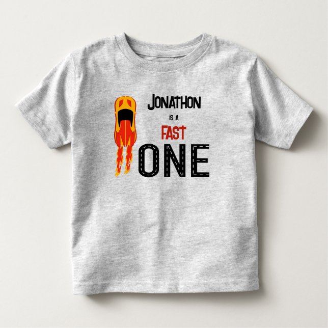 Camiseta De Bebé Fiesta de primer cumpleaños de Racecar Fast ONE (Anverso)