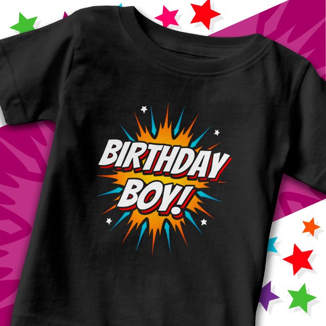 Camiseta De Bebé Fiesta de superhéroes cómico héroe niño cumpleaños (Subido por el creador)