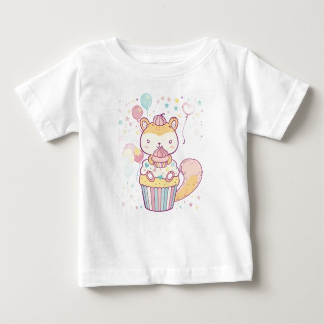 Camiseta De Bebé Fiesta de tarta de ardilla de ardilla de la hierba (Anverso)