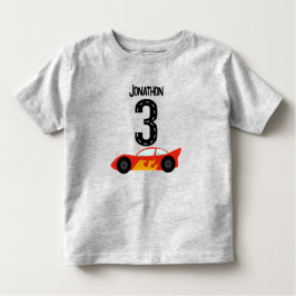 Camiseta De Bebé Fiesta de tercer cumpleaños de Racecar personaliza