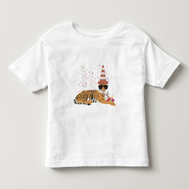 Camiseta De Bebé Fiesta de Tigre - Animales Divirtiéndose (Anverso)