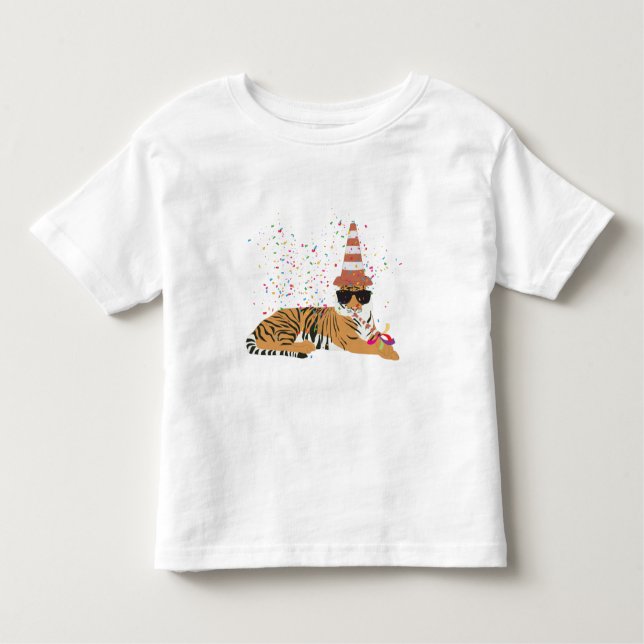 Camiseta De Bebé Fiesta de Tigre - Animales en una Fiesta (Anverso)