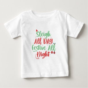 Camiseta De Bebé Fiesta de Trineo Todo el Día Festivo toda la Noche