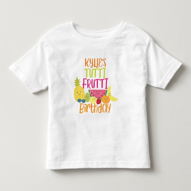 Camiseta De Bebé Fiesta del Brithday Tutti Frutti (Anverso)