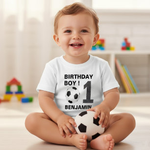 Camiseta De Bebé Fiesta del primer cumpleaños del fútbol