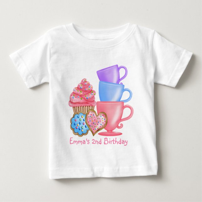 Camiseta De Bebé Fiesta del té del cumpleaños del país de las (Anverso)