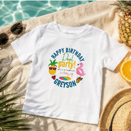 Camiseta De Bebé Fiesta en la Piscina | Cumpleaños Moderno con Tema