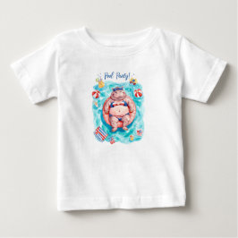 Camiseta De Bebé Fiesta en la piscina del 4 de julio con Hippo