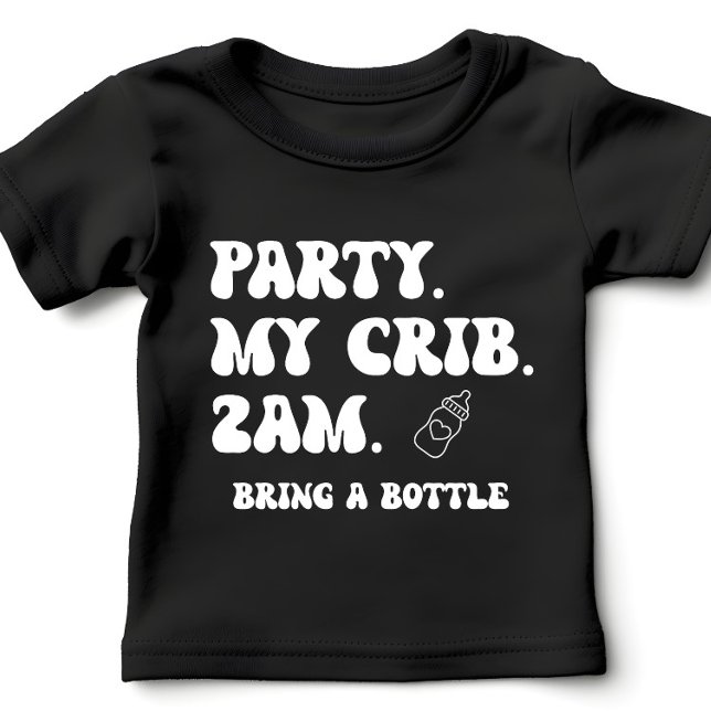 Camiseta De Bebé Fiesta En Mi Criba 2 AM | Cute Funny (Subido por el creador)