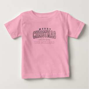 Camiseta De Bebé Fiesta Familiar Personalizada Navidad 2025 