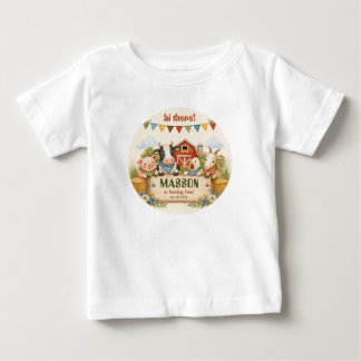 Camiseta De Bebé Fiesta infantil de granja rústica para segundo cum