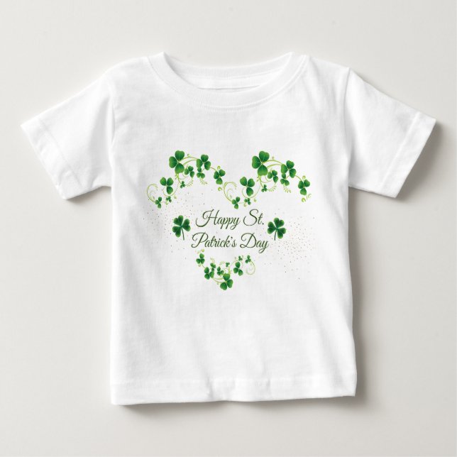 Camiseta De Bebé Fiesta irlandés del Green Shamrock Vine (Anverso)