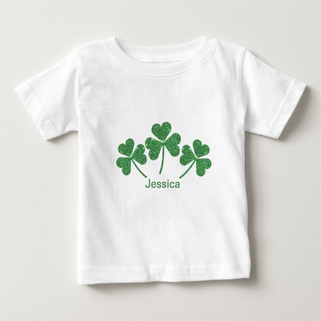 Camiseta De Bebé Fiesta irlandés del Green Shamrock Vine (Anverso)