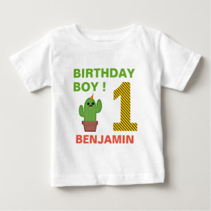 Camiseta De Bebé Fiesta Mexicana Kawaii Cactus Cumpleaños 1