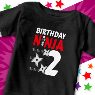 Camiseta De Bebé fiesta Ninja de 2 años de edad celebra segundo ani
