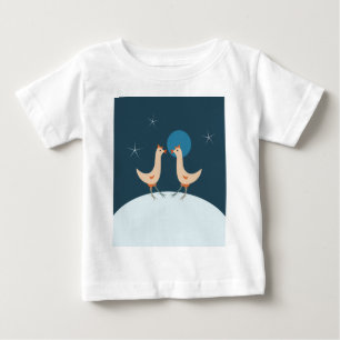 Camiseta De Bebé Fiesta Nocturna de Gallinas Luna Divertida de Poll