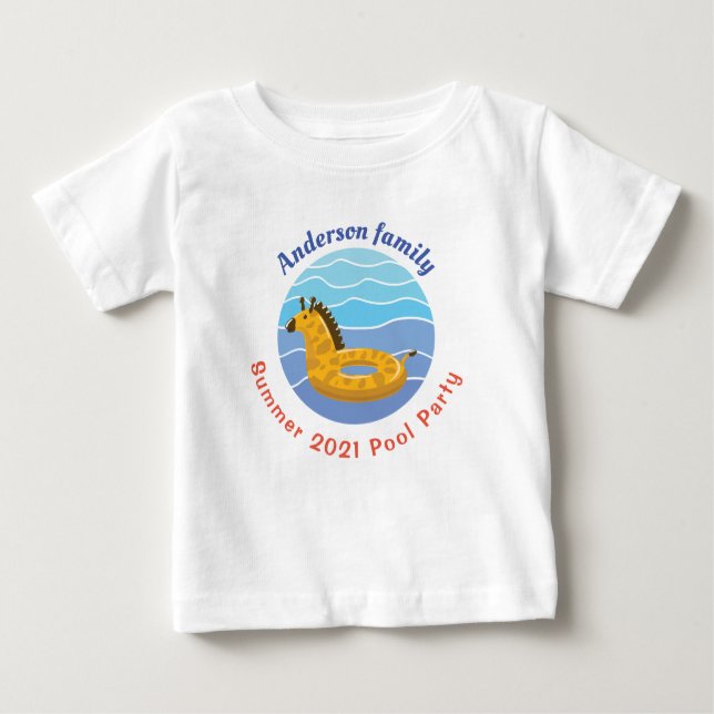 Camiseta De Bebé Fiesta personalizado de la piscina (Anverso)