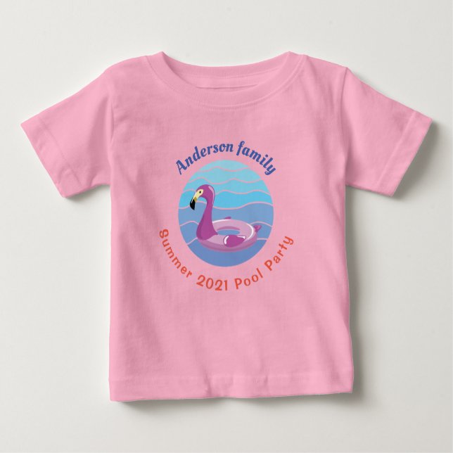 Camiseta De Bebé Fiesta personalizado de la piscina (Anverso)