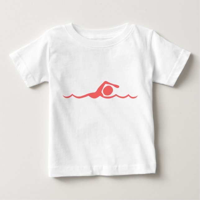 Camiseta De Bebé Figura de baño - Rosa tropical (Anverso)