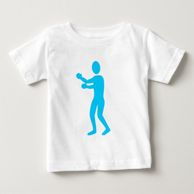 Camiseta De Bebé Figura de boxeo - Azul cielo (Anverso)