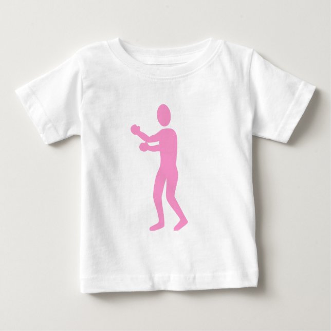 Camiseta De Bebé Figura de boxeo - Rosa (Anverso)