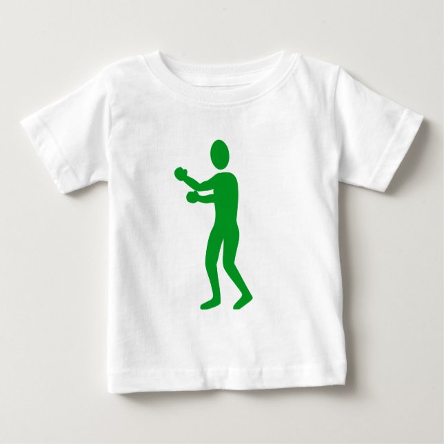 Camiseta De Bebé Figura de boxeo - Verde de hierba (Anverso)