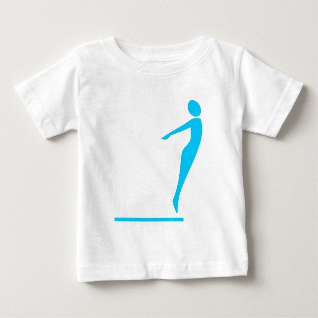 Camiseta De Bebé Figura de buceo - Azul cielo (Anverso)