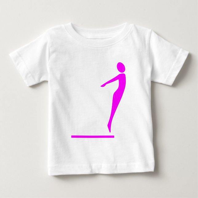 Camiseta De Bebé Figura de buceo - Magenta (Anverso)