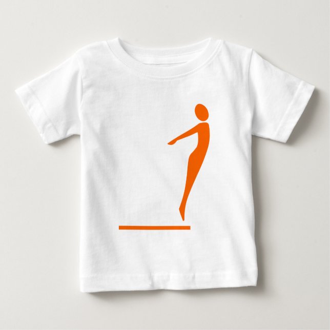 Camiseta De Bebé Figura de buceo - Naranja (Anverso)