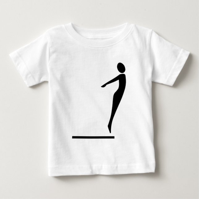 Camiseta De Bebé Figura de buceo - Negro (Anverso)