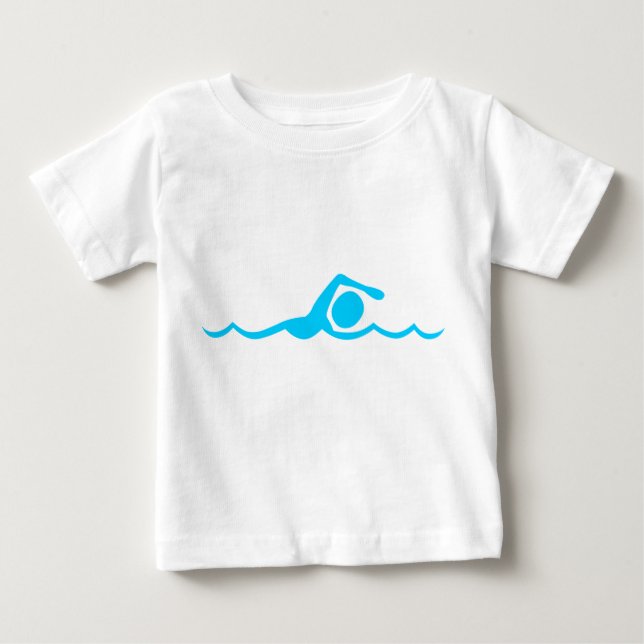 Camiseta De Bebé Figura de natación - Azul cielo (Anverso)