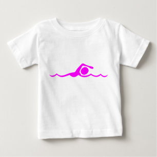 Camiseta De Bebé Figura de natación - Magenta