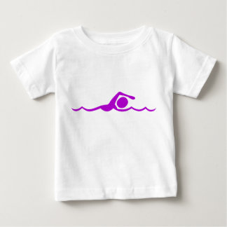 Camiseta De Bebé Figura de natación - Púrpura