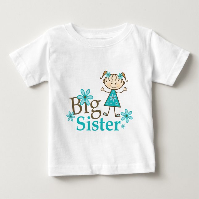 Camiseta De Bebé Figura de palo de hermana grande (Anverso)