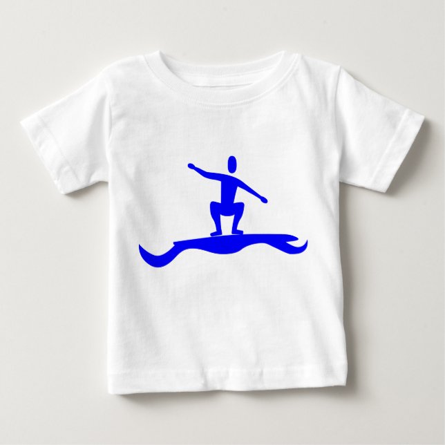 Camiseta De Bebé Figura de surf - Azul (Anverso)