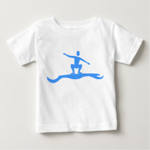 Camiseta De Bebé Figura de Surfing - Azul bebé