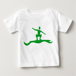 Camiseta De Bebé Figura de Surfing - Verde de hierba