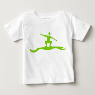Camiseta De Bebé Figura de Surfing: Verde Marciano