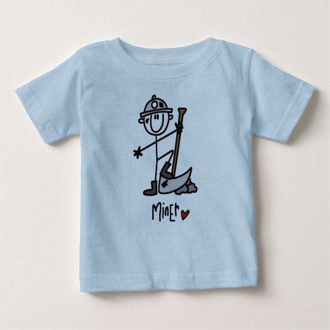 Camiseta De Bebé Figura del palillo del minero (Anverso)