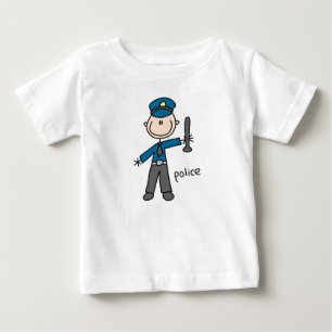 Camiseta De Bebé Figura del palillo del oficial de policía
