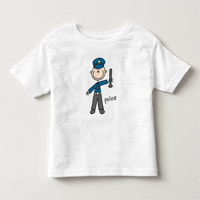 Camiseta De Bebé Figura del palillo del oficial de policía (Anverso)