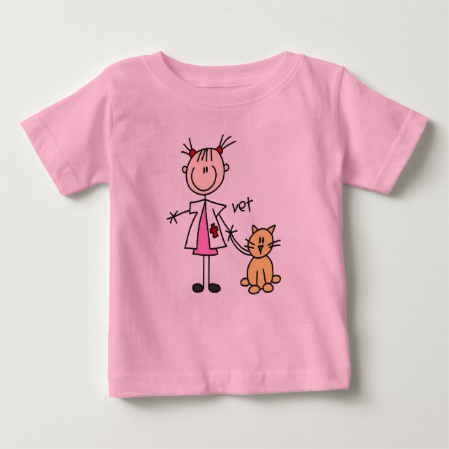 Camiseta De Bebé Figura veterinaria del palillo (Anverso)